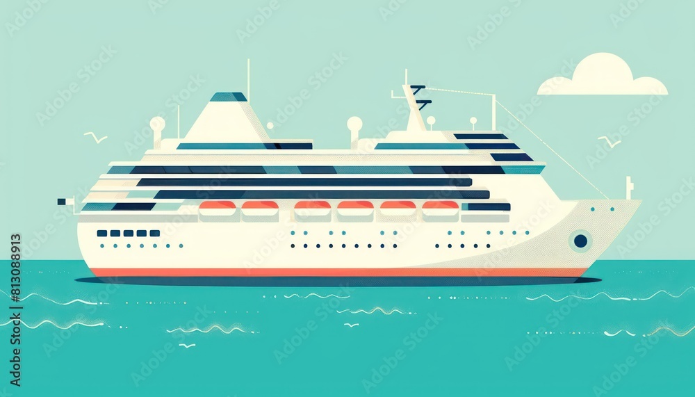 modern cruise ship adorned with shiny details, navigating the tranquil waters, offering passengers an unforgettable ocean voyage modern cruise ship adorned with shiny details, navigating the tranquil waters, offering passengers an unforgettable ocean voyage