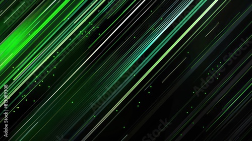A dynamic wave design in green and black  showcasing geometric patterns and light lines  providing a seamless texture for creative art and illustration