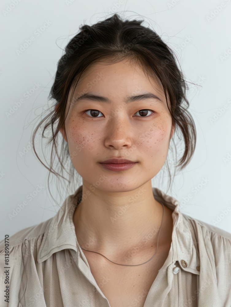 A Asian woman with a charming smile, dressed in a traditional red kimono, showcasing her elegant fashion sense in a studio setting A Asian woman with a charming smile, dressed in a traditional red kimono, showcasing her elegant fashion sense in a studio setting