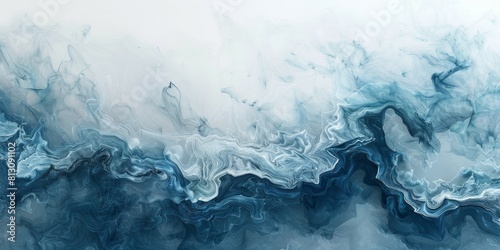 Abstract background with blue ink in water. Fantasy fractal texture. Digital art.
