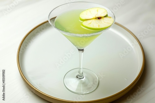 Sophisticated Apple Martini in Chilled Martini Glass