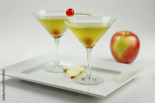Wallpaper Mural Sizzling Apple Martini Cocktail with Maraschino Cherry Torontodigital.ca