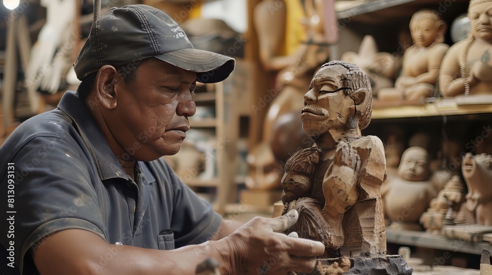 Obraz premium Sculpture Making in Artisan Studio