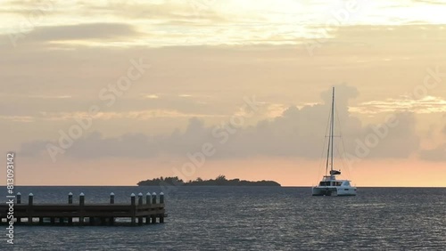 Catamaaran on anchor