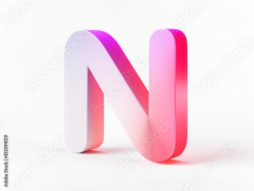 N, icon logo design,color, white background 