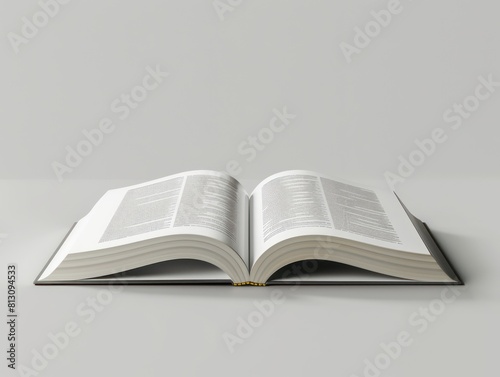 open book mockup on gray background