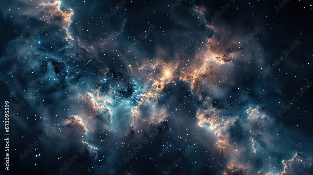Naklejka premium space background with swirling nebulae and stars
