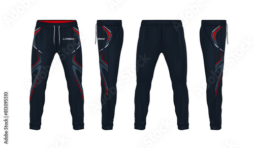 sport sweatpants design template,pants fashion vector illustration,fitness leggings.	 photo