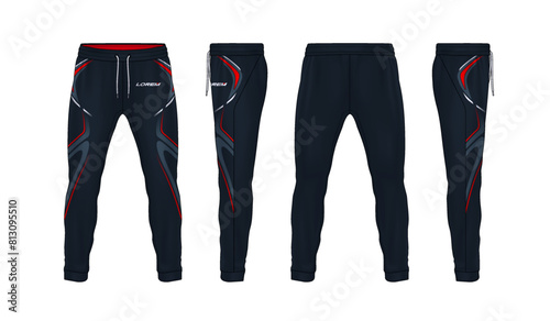 sport sweatpants design template,pants fashion vector illustration,fitness leggings.	