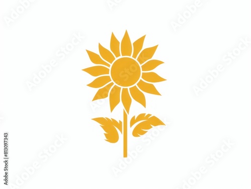 sunflower logo illustration  white background 