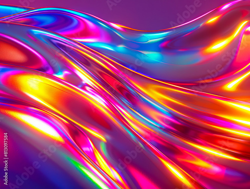 A colorful abstract background with a flowing wave.