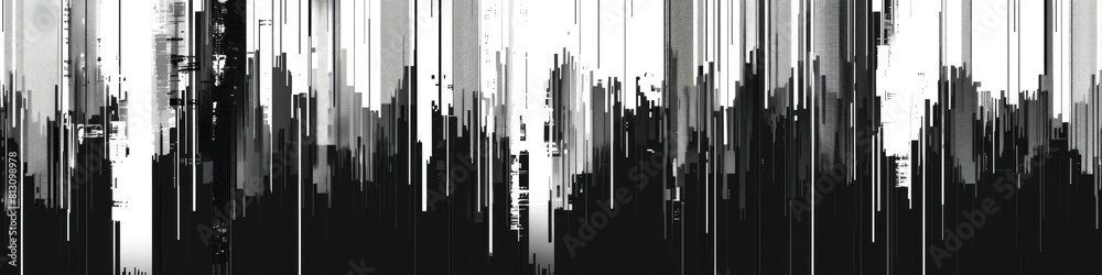 A blurry image of a city skyline with a lot of black and white A blurry image of a city skyline with a lot of black and white