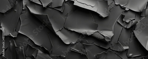 A black matte abstract adhesive torn tape objects as a background .