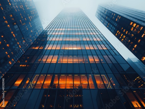 Wallpaper Mural glass skyscraper against the clear blue sky, symbolizing innovation and modernity in business Torontodigital.ca