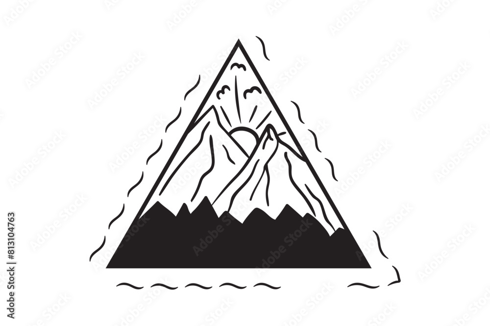 Mountain svg, celestial svg, boho svg bundle, landscape svg, hand drawn ...