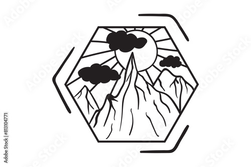 Mountain svg, celestial svg, boho svg bundle, landscape svg, hand drawn mountain svg, geometric mountain svg, camping svg, outdoors adventure svg, mountain silhouette svg