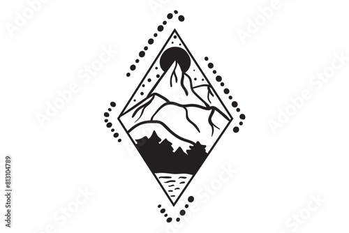 Mountain svg, celestial svg, boho svg bundle, landscape svg, hand drawn mountain svg, geometric mountain svg, camping svg, outdoors adventure svg, mountain silhouette svg