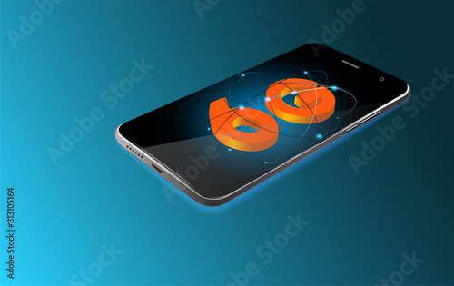 The Concept Of 6G Network. 6G network on smartphone, High-speed Mobile Internet.