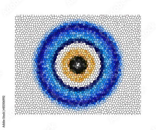 Turkish evil eye bead symbol. Decorative good luck icon.