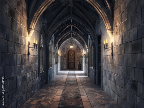 hallway inside a medieval castle