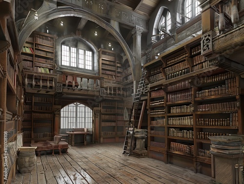 library inside a medieval castle