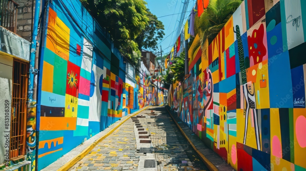Fototapeta premium Urban Art and Flags in San Salvador