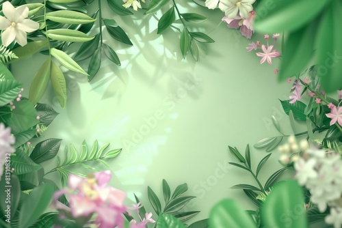 Floral frame animation of wedding invitation with copy space. Botanical flower foliage background. Green screen, 60fps. Suitable for greetings or online wedding invitations on social media. Sq160