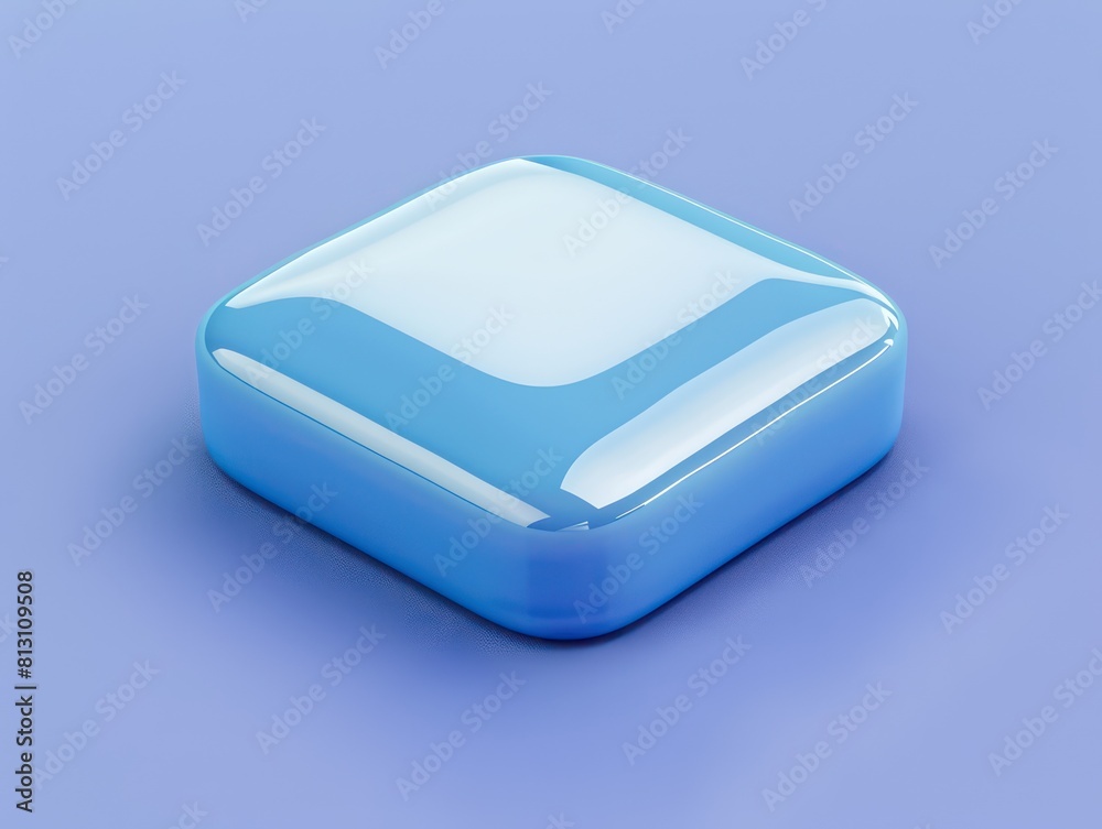 square 3d icon, round corners square 3d icon, round corners