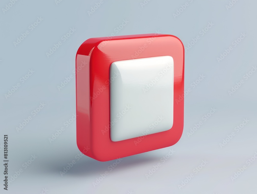 square 3d icon, round corners square 3d icon, round corners