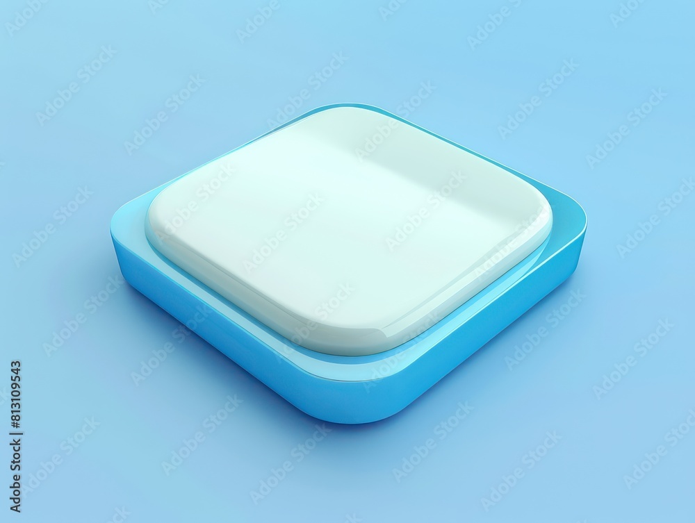 square 3d icon, round corners square 3d icon, round corners