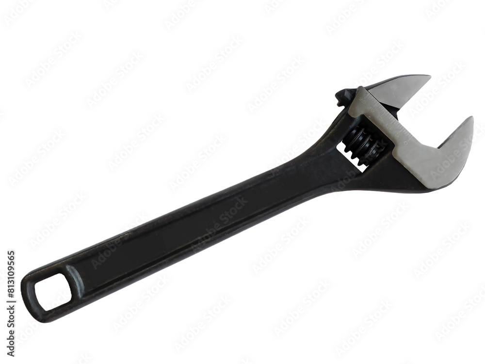 An isolated adjustable spanner wrench, metal heavy hand tools, fixing equipment, home improvement concept, isolated transparent background, cutout An isolated adjustable spanner wrench, metal heavy hand tools, fixing equipment, home improvement concept, isolated transparent background, cutout