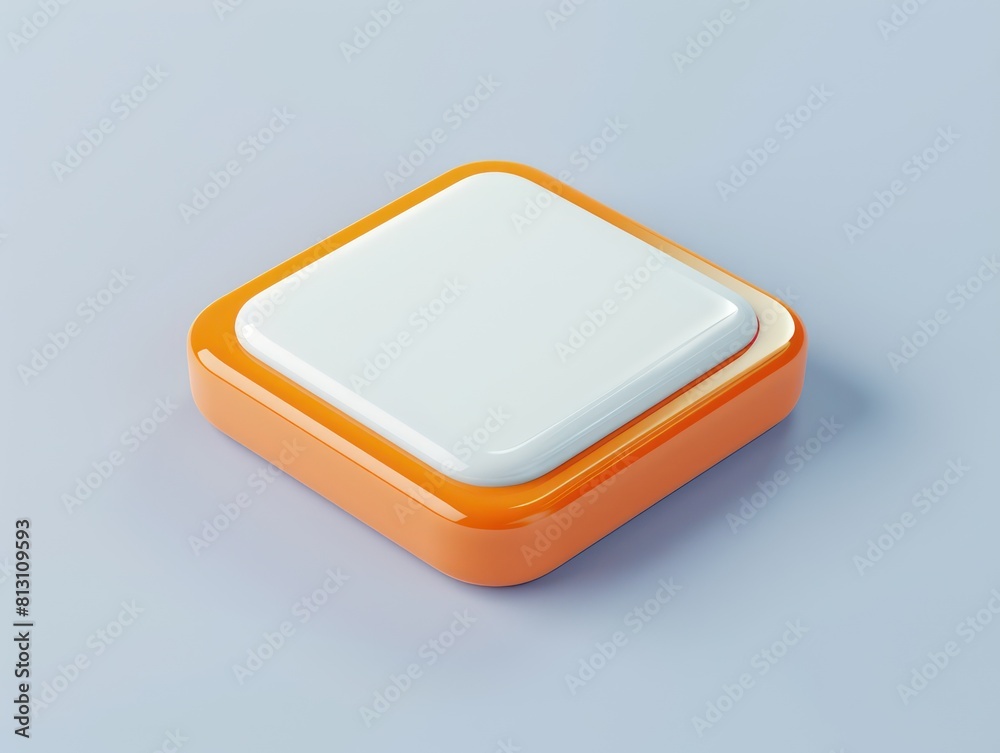 square 3d icon, round corners