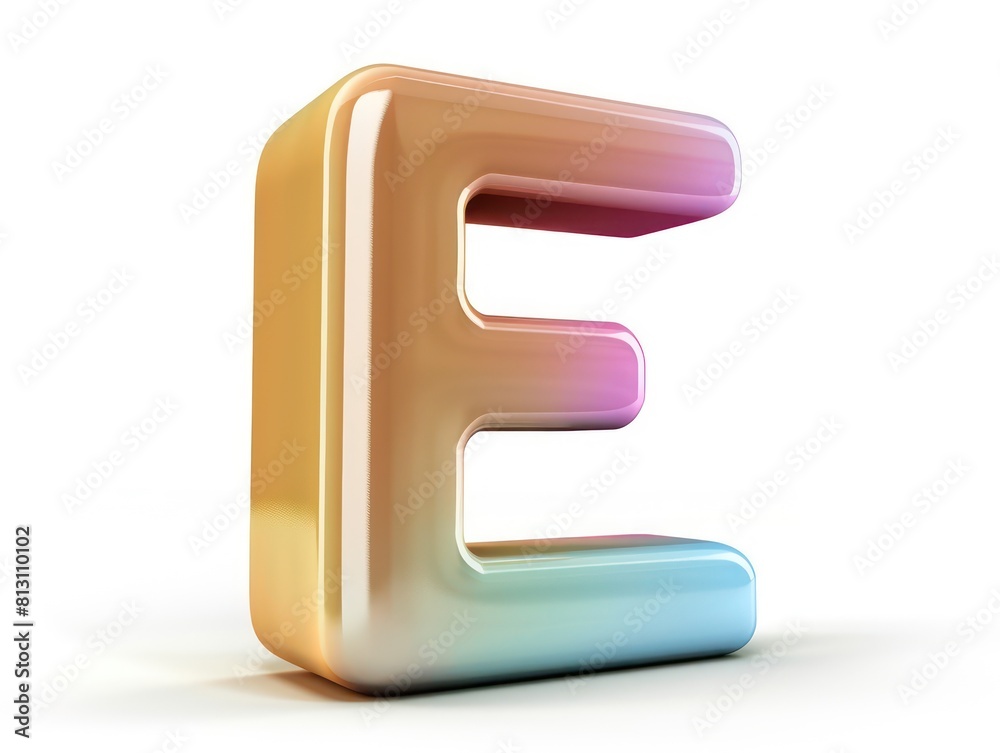 E letter icon color, white background E letter icon color, white background