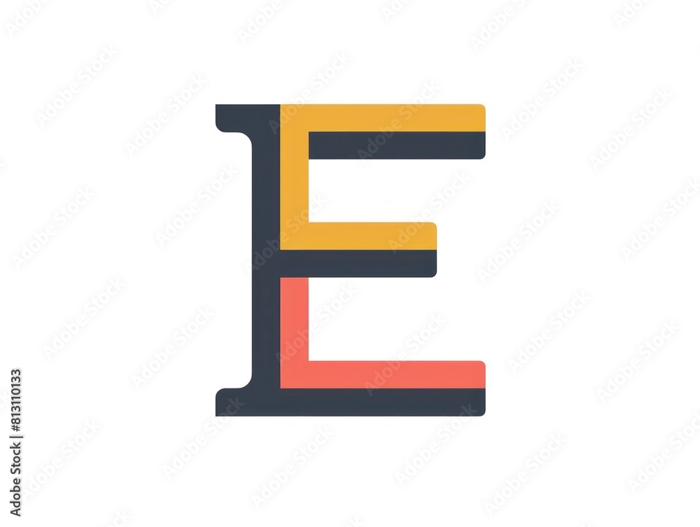 E letter icon color, white background E letter icon color, white background