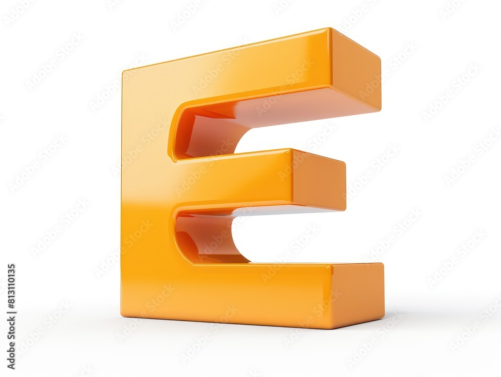 E letter icon color, white background