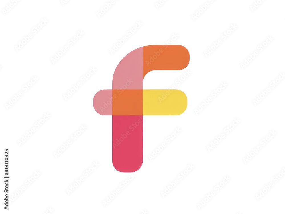 letter F icon color, white background letter F icon color, white background