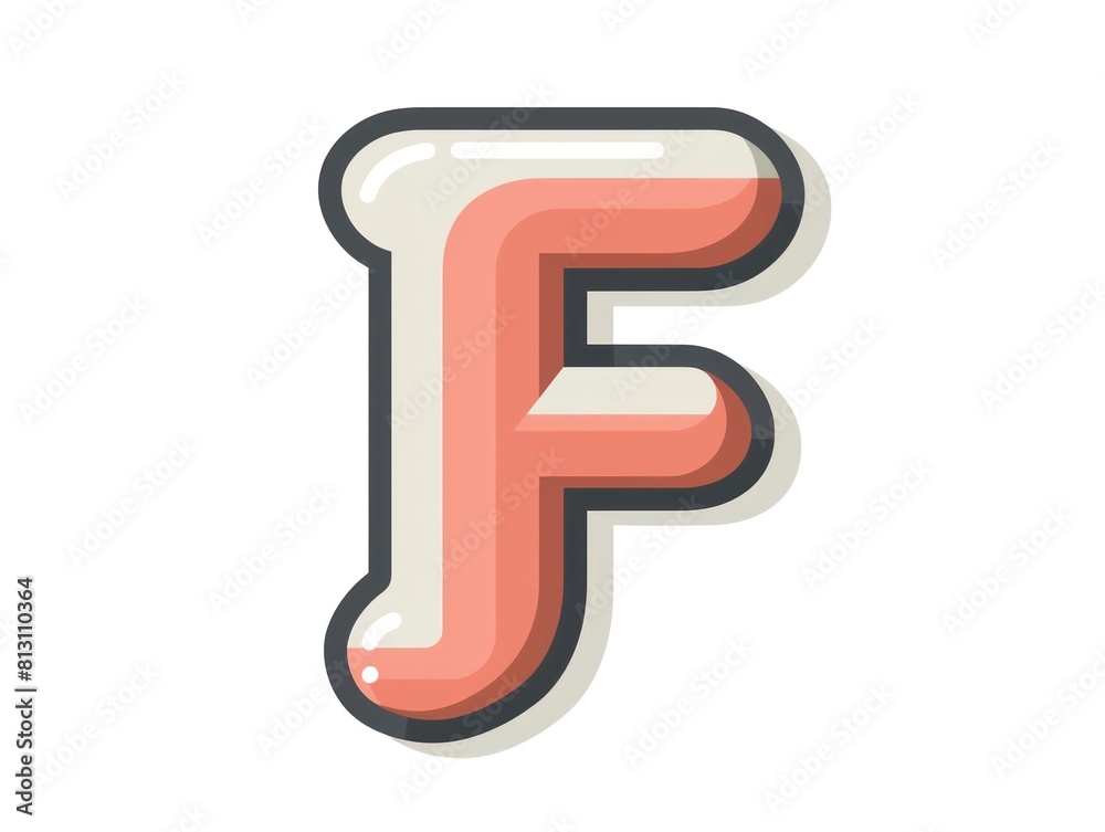 letter F icon color, white background letter F icon color, white background