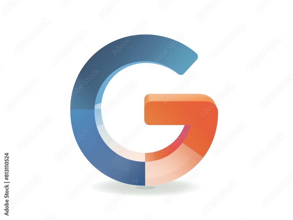 G letter icon color, white background