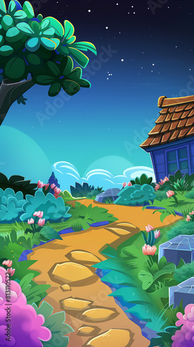 Vibrant Fantasy Game Backgrounds for Mobile Apps Asset	
