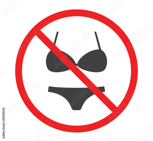 bikini stop warning sign