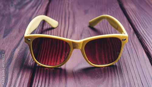 studio shot of yellow sunglasses. summer is coming concept