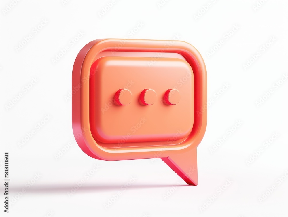 3D speech bubble icon on white background 3D speech bubble icon on white background