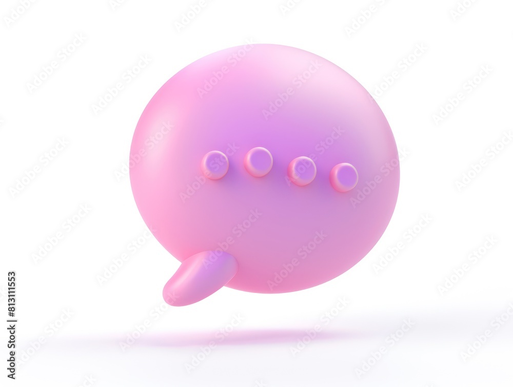 3D speech bubble icon on white background 3D speech bubble icon on white background