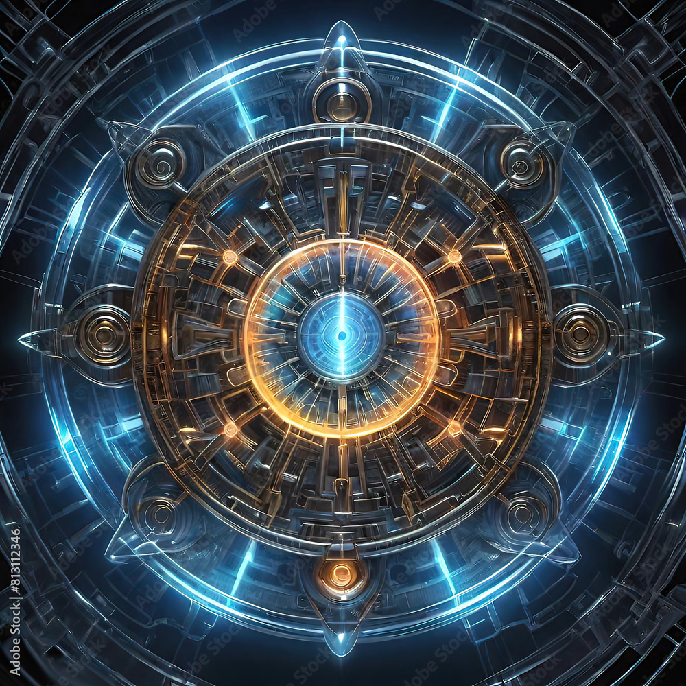Obraz premium Hypnagogic image, hypnagogic spiritual symbol, style, abstract illustration, surreal illustration, spiritual practice, hypnosis, relaxation, sleep,