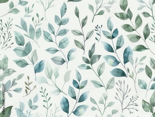 Wallpaper Mural plants springs, green blue pastel colors Torontodigital.ca