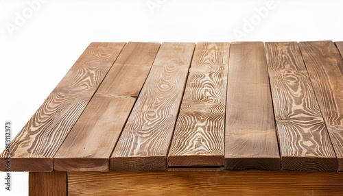 Wooden table isolated on transparent background . 