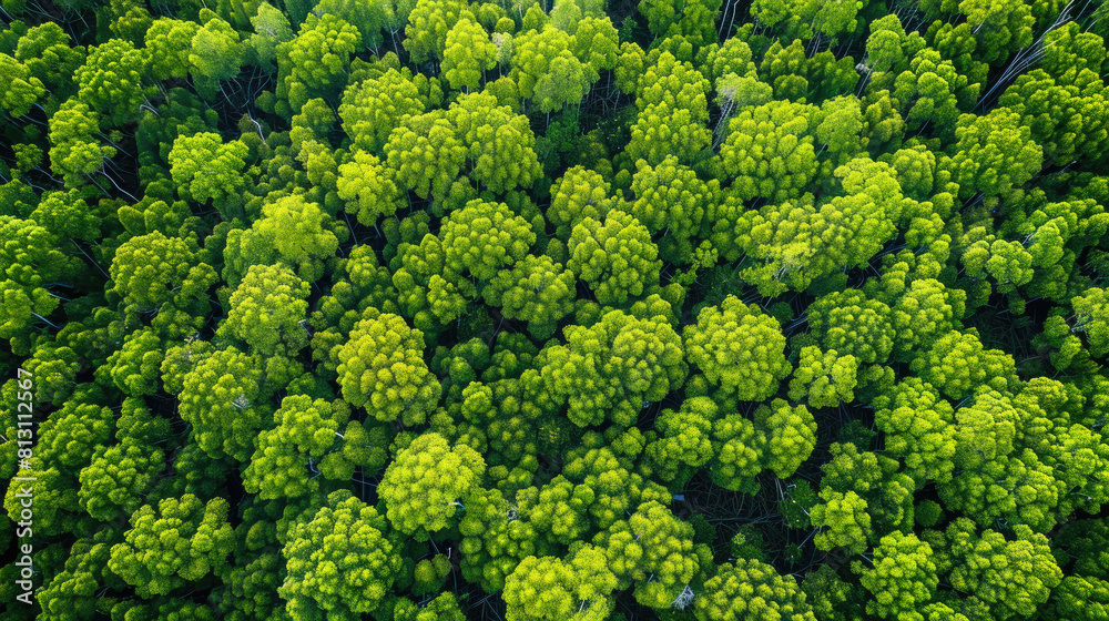 Aerial top view of mangrove forest. Drone view. generative ai
