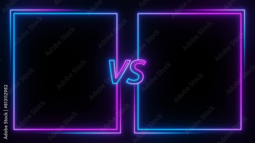 Vs versus neon frame loop animation background Stock Video | Adobe Stock