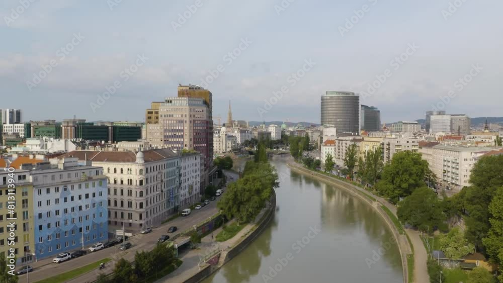 Vienna city skyline aerial shot. Cityscape of Vienna center, Austria Vienna city skyline aerial shot. Cityscape of Vienna center, Austria