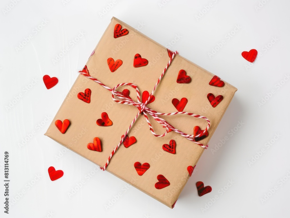 valentine gift box, white background valentine gift box, white background